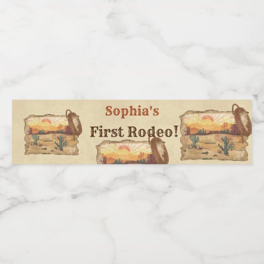 Wild West Cowboy Birthday Party Waterfles Etiket (Enkel label)