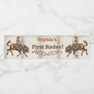 Wild West Cowboy Birthday Party Waterfles Etiket