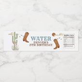 Wild West Cowboy Birthday Party Waterfles Etiket (Enkel label)