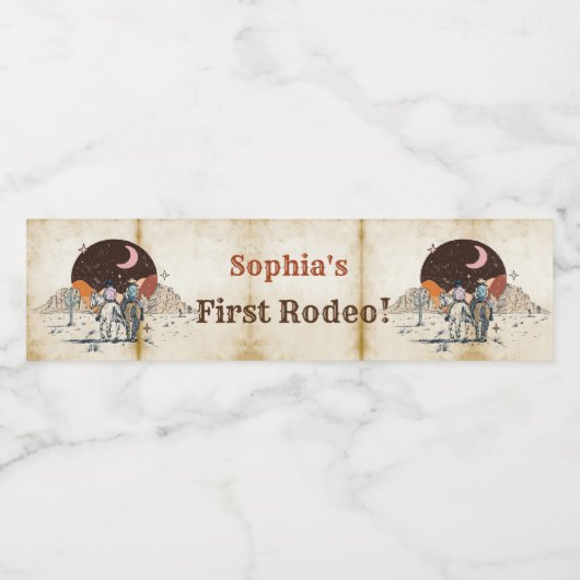 Wild West Cowboy Birthday Party Waterfles Etiket (Enkel label)