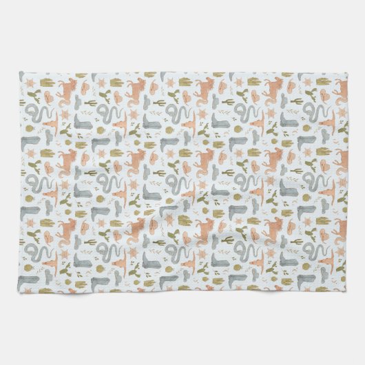 Wild West Cowboy Blauw Theedoek (Horizontaal)