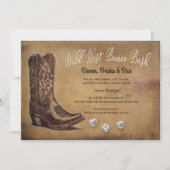 Wild West Cowboy Boot Bunco Kaart (Voorkant)