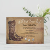 Wild West Cowboy Boot Bunco Kaart (Staand voorkant)