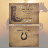 Wild West Cowboy Boot Bunco Kaart
