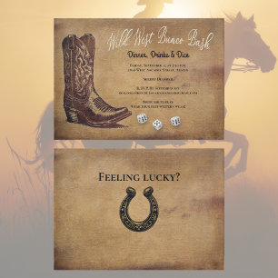 Wild West Cowboy Boot Bunco Kaart