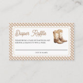 Wild West Cowboy Boots Baby Shower Diaper Raffle Informatiekaartje (Voorkant)
