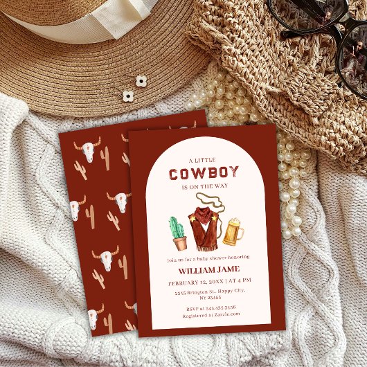 Wild West Cowboy Cactus Beer Baby shower Kaart