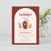 Wild West Cowboy Cactus Beer Baby shower Kaart (Staand voorkant)