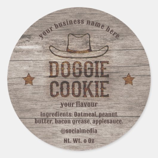 Wild West cowboy doggie koekje Ronde Sticker (Voorkant)