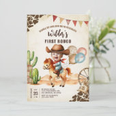 Wild West Cowboy eerste Rodeo 1e verjaardag Kaart (Staand voorkant)