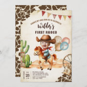 Wild West Cowboy eerste Rodeo 1e verjaardag Kaart (Voorkant / Achterkant)