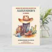 Wild West Cowboy Eerste Rodeo Verjaardag Kaart (Staand voorkant)