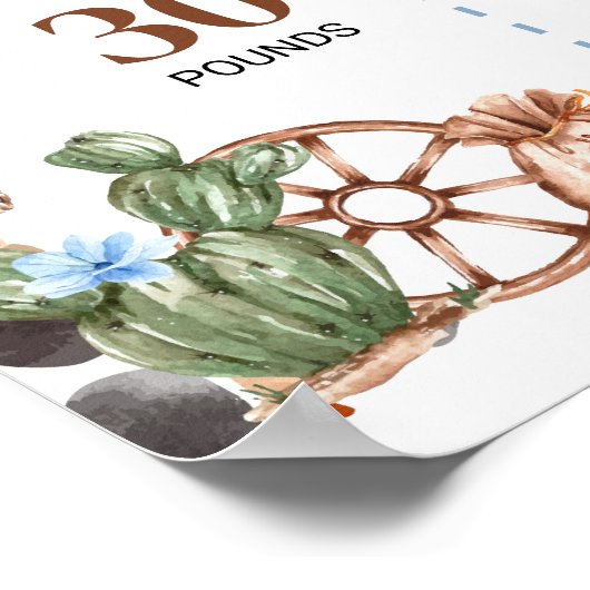 Wild West Cowboy Eerste Verjaardag Mijlpaal teken Poster (Hoek)