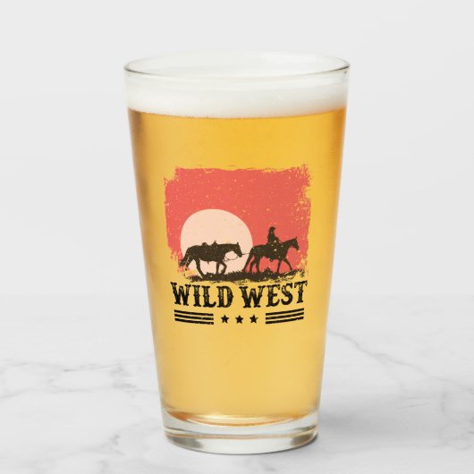 Wild West Cowboy Glas (Voorkant gevuld)