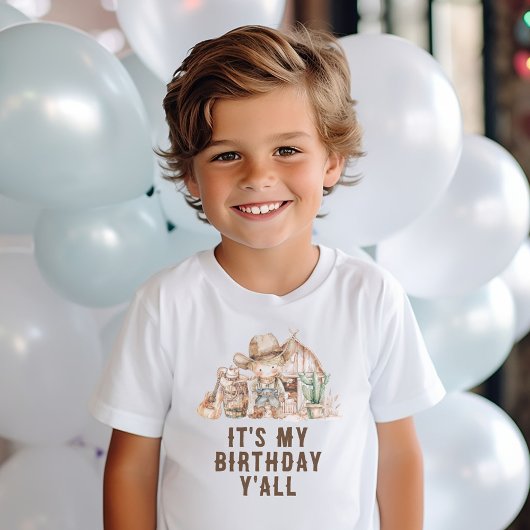 Wild West Cowboy Het is mijn verjaardag T-shirt