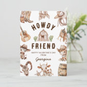 Wild West Cowboy Kinder Valentijnsdag Feestdagenkaart (Staand voorkant)