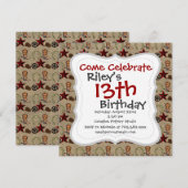 Wild West Cowboy Land Western op Burlap Pattern Kaart (Voorkant / Achterkant)