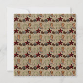 Wild West Cowboy Land Western op Burlap Pattern Kaart (Achterkant)