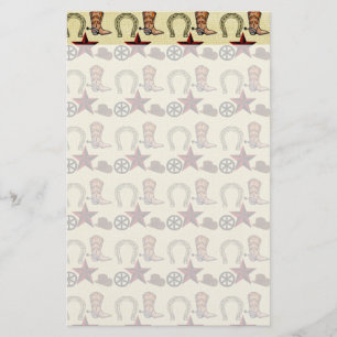 Wild West Cowboy Land Western op Burlap Print Briefpapier