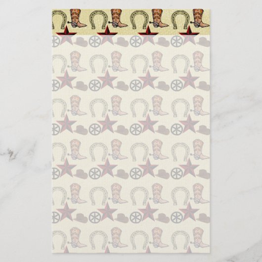 Wild West Cowboy Land Western op Burlap Print Briefpapier (Voorkant)