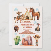 Wild West Cowboy Land Westerne Birthday Party Kaart (Voorkant)