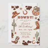 Wild West Cowboy Land Westerne Birthday Party Kaart (Voorkant)
