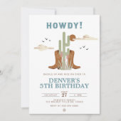 Wild West Cowboy Land Westerne Birthday Party Kaart (Voorkant)