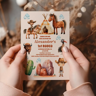 Wild West Cowboy Land Westerne Birthday Party Kaart