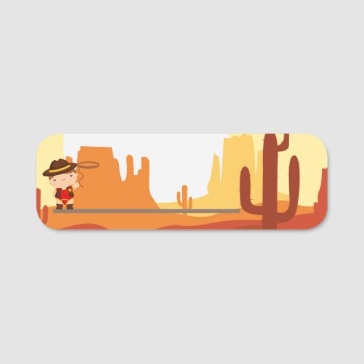 Wild West cowboy Naamplaatje (Voorkant)