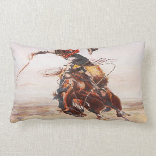  Wild West Cowboy op Bucking Horse Western Kussen