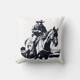 Wild West Cowboy Paard Terug Rijden Kussen