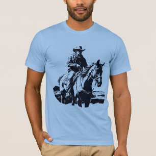 Wild West Cowboy Paard Terug Rijden T-shirt