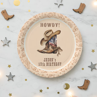 Wild West Cowboy Papieren Bordje