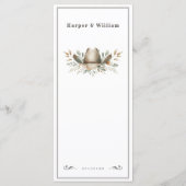 Wild west cowboy pet bruiloft menu (Achterkant)