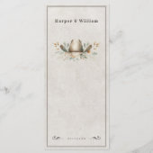 Wild west cowboy pet bruiloft menu (Achterkant)