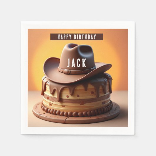 Wild West Cowboy Pet Cake Servet (Voorkant)