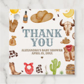 Wild West Cowboy Rodeo Baby Shower Bedankjes Labels (Voorkant)