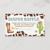 Wild West Cowboy Rodeo Baby Shower Diaper Raffle Informatiekaartje (Voorkant)