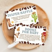 Wild West Cowboy Rodeo Baby Shower Diaper Raffle Informatiekaartje