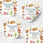 Wild West Cowboy Rodeo Baby Shower Ronde Sticker