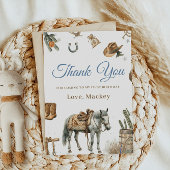 Wild West Cowboy Rodeo eerste verjaardag Bedankkaart