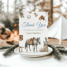 Wild West Cowboy Rodeo eerste verjaardag Bedankkaart