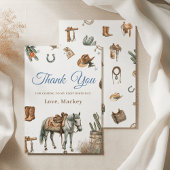 Wild West Cowboy Rodeo eerste verjaardag Bedankkaart