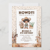 Wild West Cowboy Rodeo Kids Uitnodigingen voor ver (Voorkant)