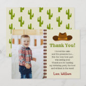 Wild West Cowboy Rodeo Kinder Jongens Verjaardagsf Bedankkaart (Voorkant / Achterkant)