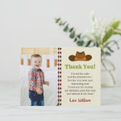 Wild West Cowboy Rodeo Kinder Jongens Verjaardagsf Bedankkaart (Staand voorkant)