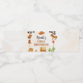 Wild West Cowboy Rodeo Verjaardag Waterfles Etiket (Enkel label)