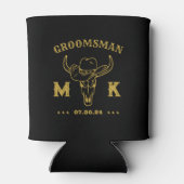 Wild West Cowboy Specialized Groomsmen Monogram Blikjeskoeler (Achterkant)