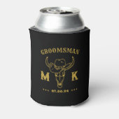 Wild West Cowboy Specialized Groomsmen Monogram Blikjeskoeler (Blikje Achterkant)