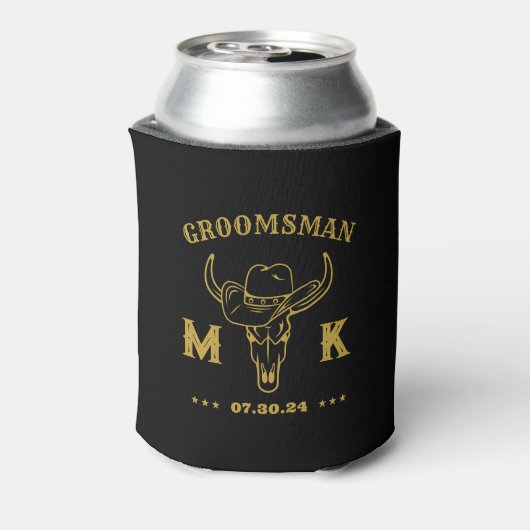 Wild West Cowboy Specialized Groomsmen Monogram Blikjeskoeler